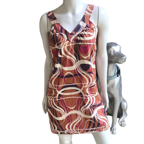 Banana Republic Polyester Multi-Color Sleeveless V-Neck Dress Women's Size 4P - Picture 1 of 9